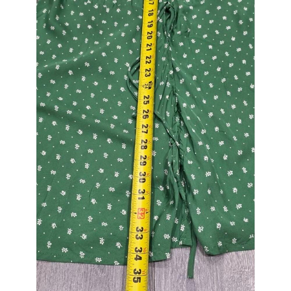 REFORMATION Jeans Green Floral Print V-Neck Tencel Mini-Dress Small A004980 - Picture 4 of 8